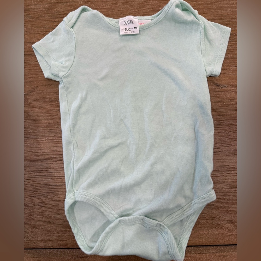 Zara Light Green Baby Bodysuit